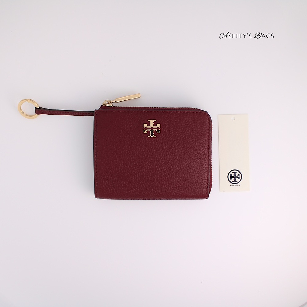 Tory Burch Carter Zip Coin Case Wallet In Imperial Garnet